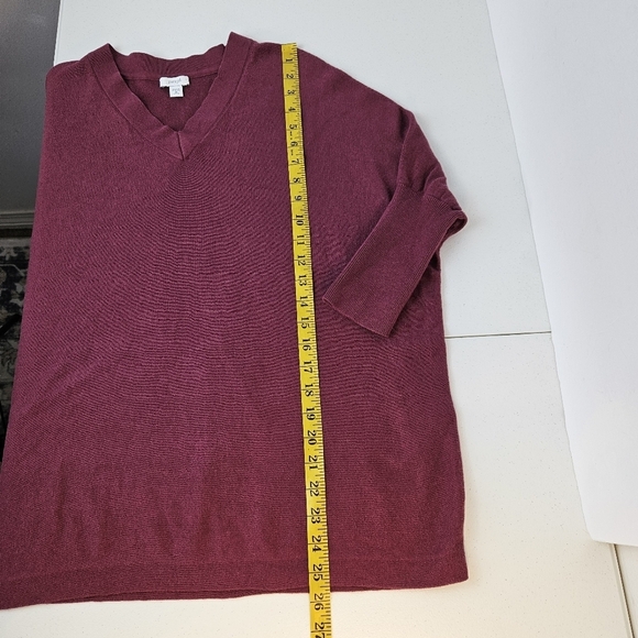 J. Jill Pure Jill Oversized V-neck Drop Shoulder Relaxed Sweater XS PETITE - Picture 9 of 9